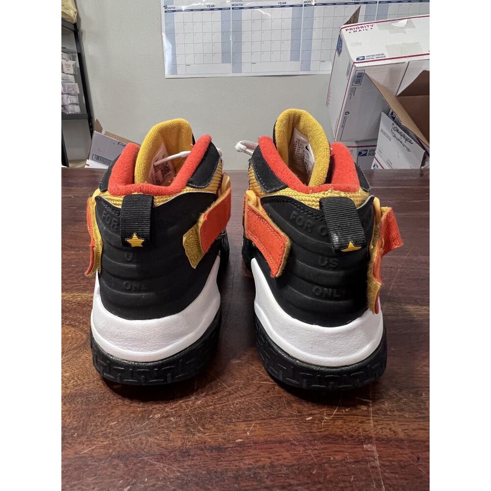 Nike Air Raid Athletic Shoes Youth 6Y Black Yellow Orange Straps - Picture 4 of 5